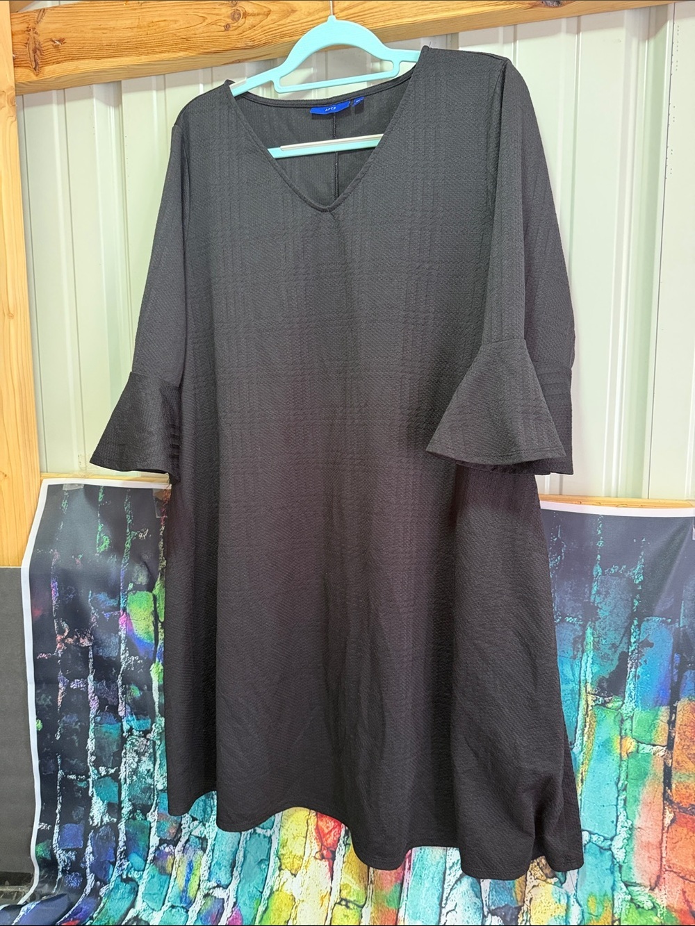 Apt. 9 Black Midi Dress with Flared Sleeves plus size XXL